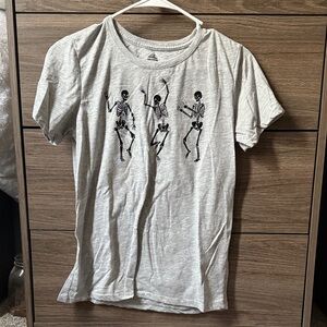 Gray Skeleton Dance Graphic Tee